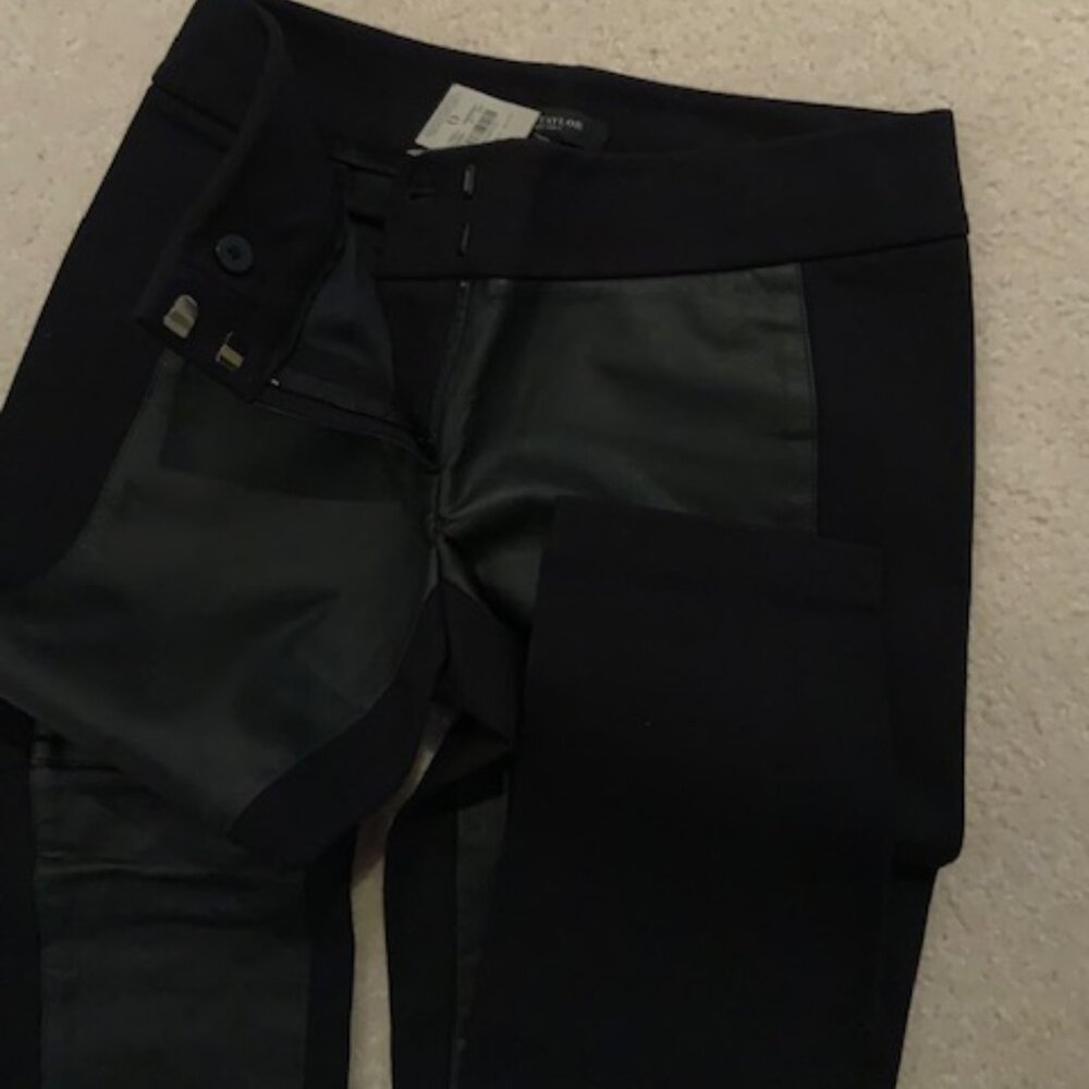 Dressy Ann Taylor Leggings Pleather Front Never Worn With Tag